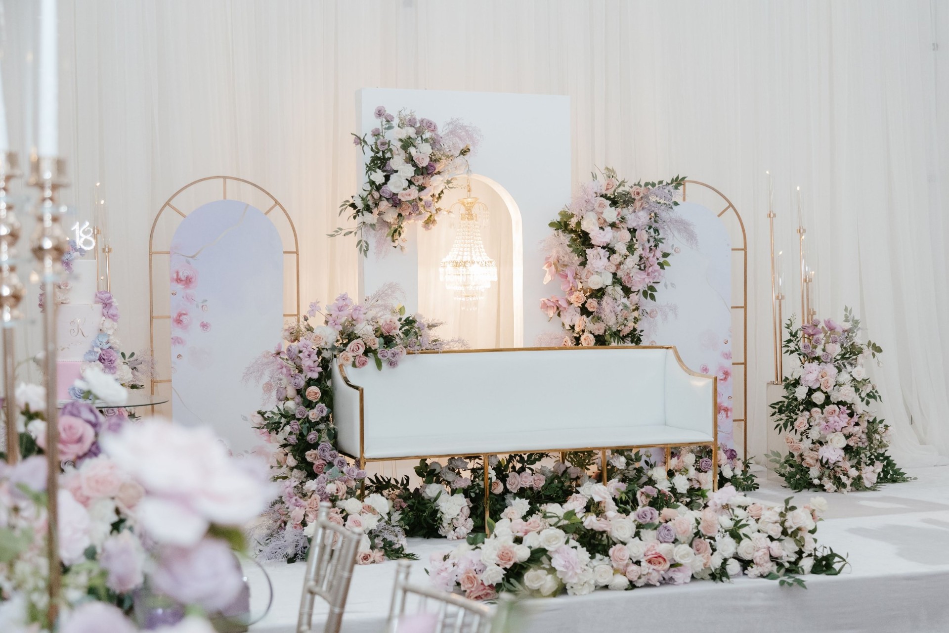 Pastel floral mandap design